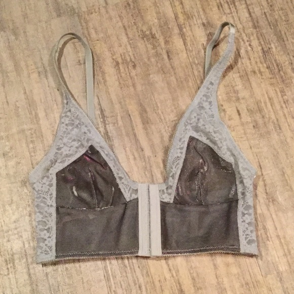 New Free People Gray Metallic Alina Soft Bra - Picture 4 of 6